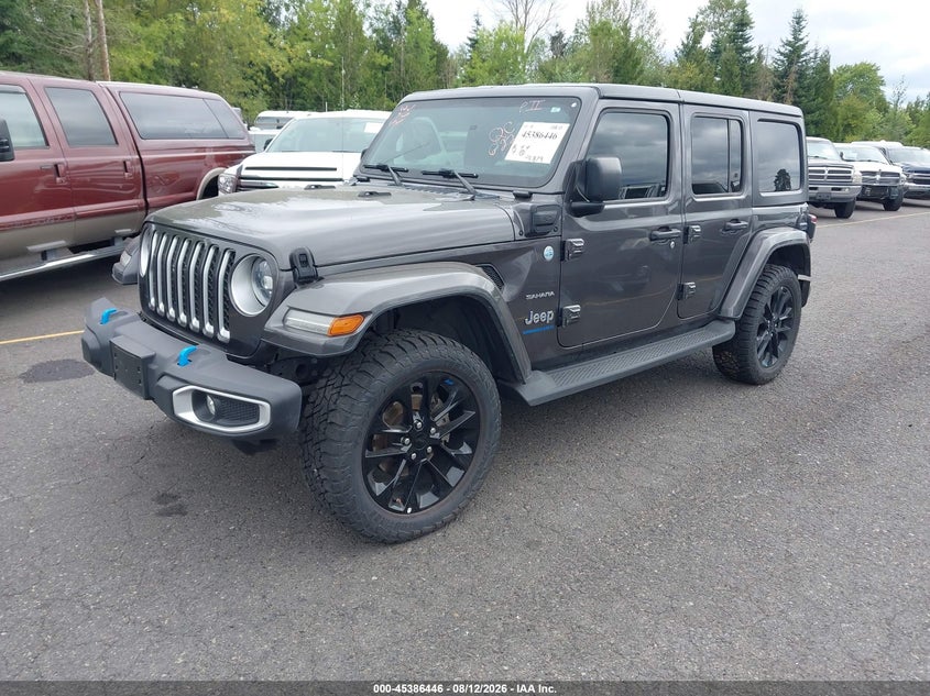 Vin: 1c4jjxp63pw606050, lot: 45884441, jeep wrangler 4xe sahara 4x4 20232