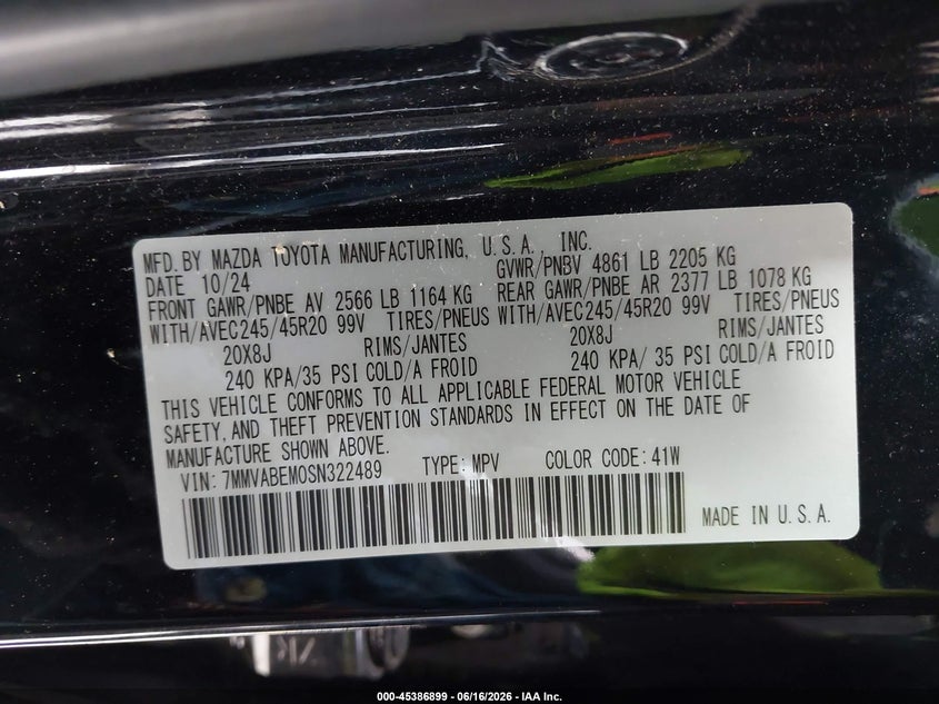 2025 Mazda Cx-50 2.5 S Premium Plus Package VIN: 7MMVABEM0SN322489 Lot: 45386899