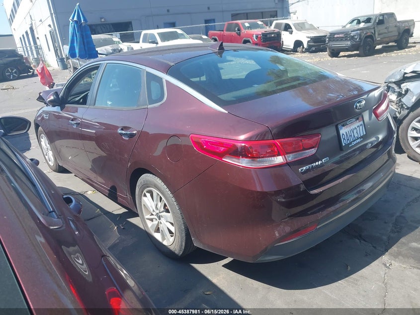 VIN 5XXGT4L30JG192524 2018 KIA OPTIMA LX