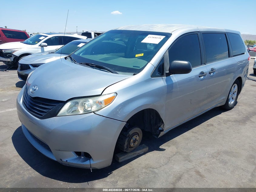 2012 TOYOTA SIENNA VAN 3.5L V-6 DOHC, VVT, 266HP