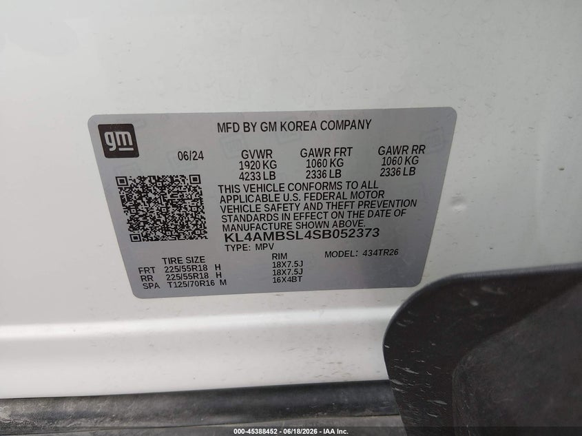 2025 Buick Encore Gx Preferred Fwd VIN: KL4AMBSL4SB052373 Lot: 45388452