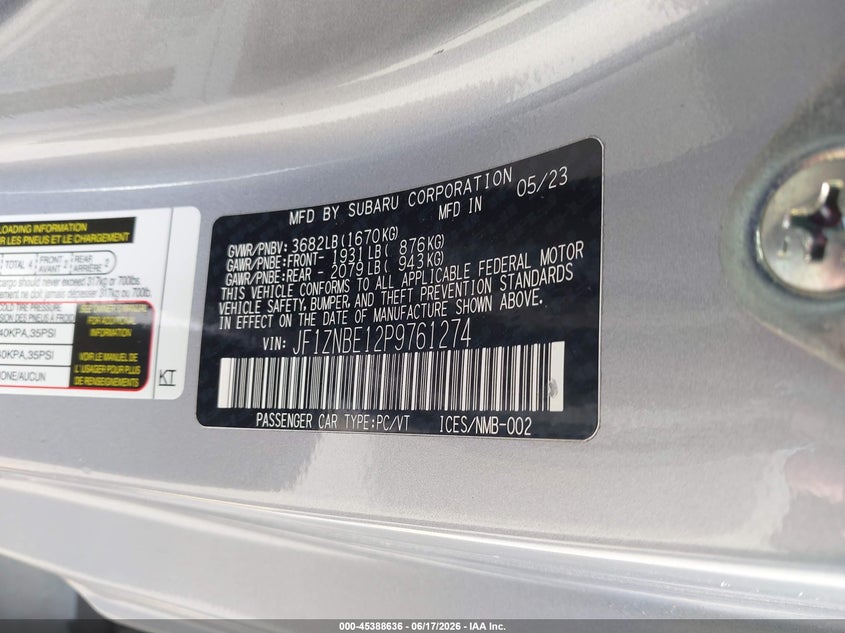 2023 Toyota Gr86 Premium VIN: JF1ZNBE12P9761274 Lot: 45388636