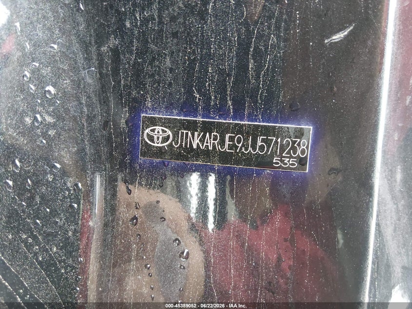 TOYOTA COROLLA IM 2018 VIN JTNKARJE9JJ571238
