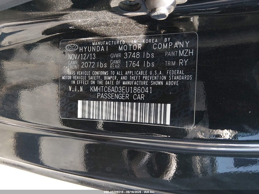 2014 HYUNDAI VELOSTER HATCHBACK 1.6L I-4 DI, DOHC, VVT, 132HP