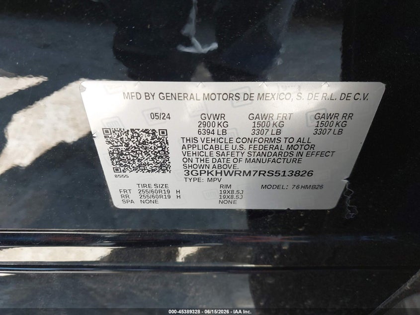 2024 Honda Prologue Touring VIN: 3GPKHWRM7RS513826 Lot: 45389328