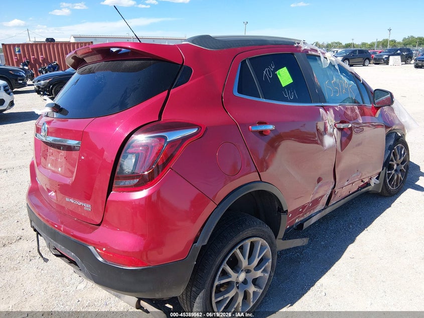Vin: kl4cj1sb2hb008853, lot: 45887557, buick encore sport touring 20174