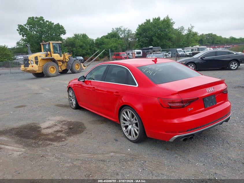 Vin: waub4af40ja001588, lot: 45887794, audi s4 3.0t premium plus 20183