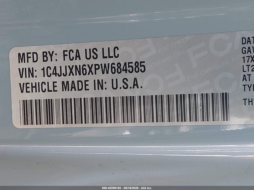 2023 Jeep Wrangler 4Xe 4X4 VIN: 1C4JJXN6XPW684585 Lot: 45390180