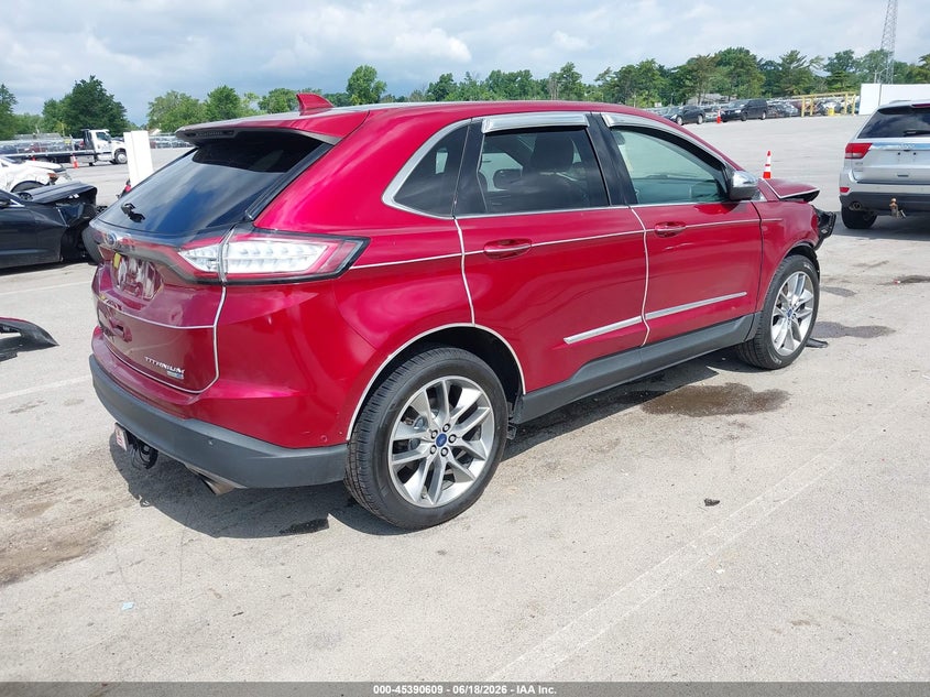 Vin: 2fmpk4k93fbb41580, lot: 45888612, ford edge titanium 20154