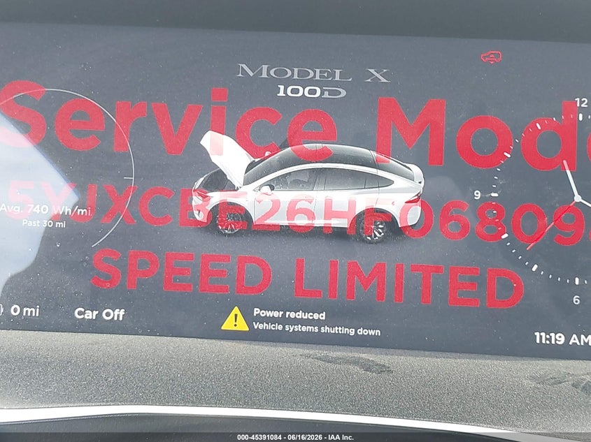 2017 Tesla Model X 100D/75D/90D VIN: 5YJXCBE26HF068098 Lot: 45391084