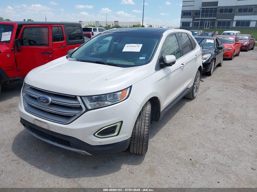 Vin: 2fmpk4k88fbc41861, lot: 45889154, ford edge titanium 20152