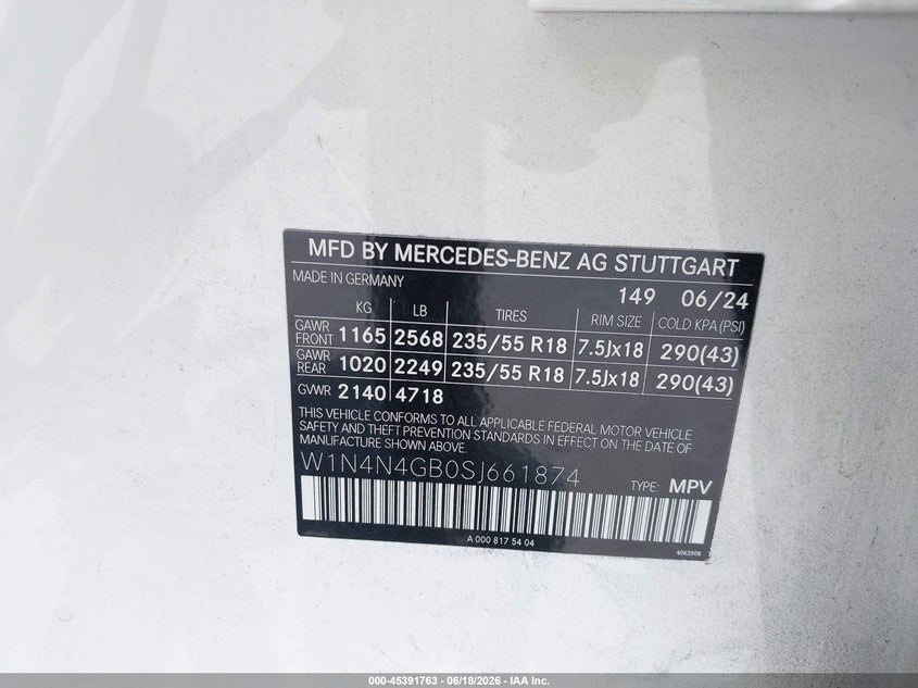 2025 Mercedes-Benz Gla 250 4Matic VIN: W1N4N4GB0SJ661874 Lot: 45391763