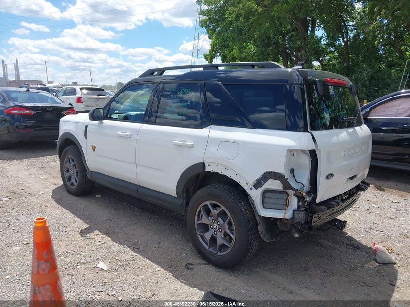 Vin: 3fmcr9d96rrf74532, lot: 45890233, ford bronco sport badlands 20243