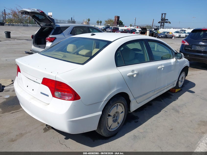 2007 HONDA CIVIC SEDAN 1.3L I-4 VVT, 93HP