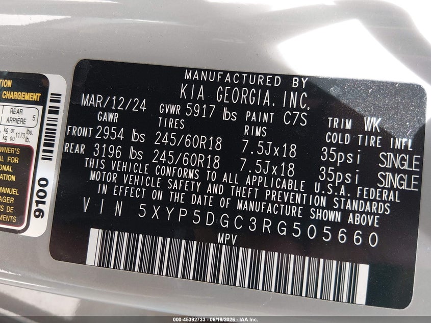 VIN 5XYP5DGC3RG505660 2024 KIA TELLURIDE SX X-PRO
