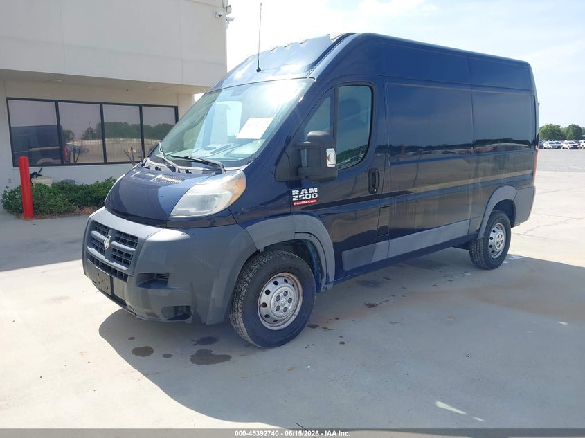 Vin: 3c6trvcgxje150528, lot: 45890743, ram promaster 2500 high roof 136 wb 20182