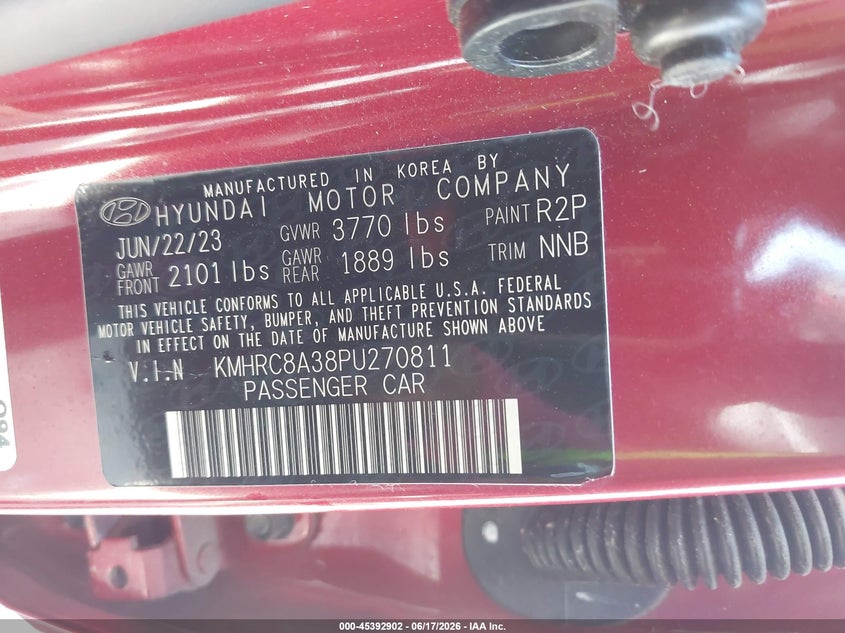 2023 Hyundai Venue Limited VIN: KMHRC8A38PU270811 Lot: 45392902