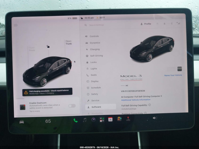 2018 Tesla Model 3 Long Range/Performance VIN: 5YJ3E1EB3JF081836 Lot: 45392979