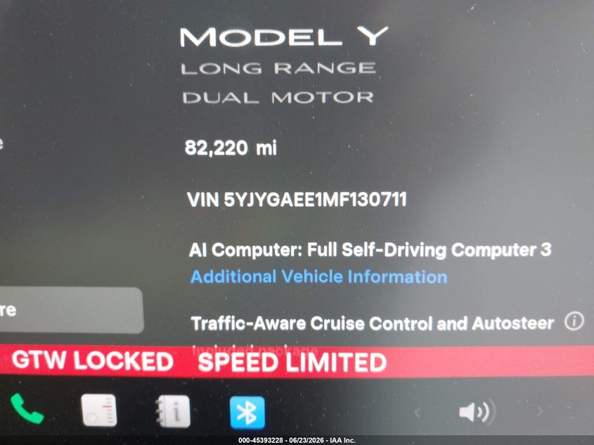 2021 TESLA MODEL Y auction photo 7