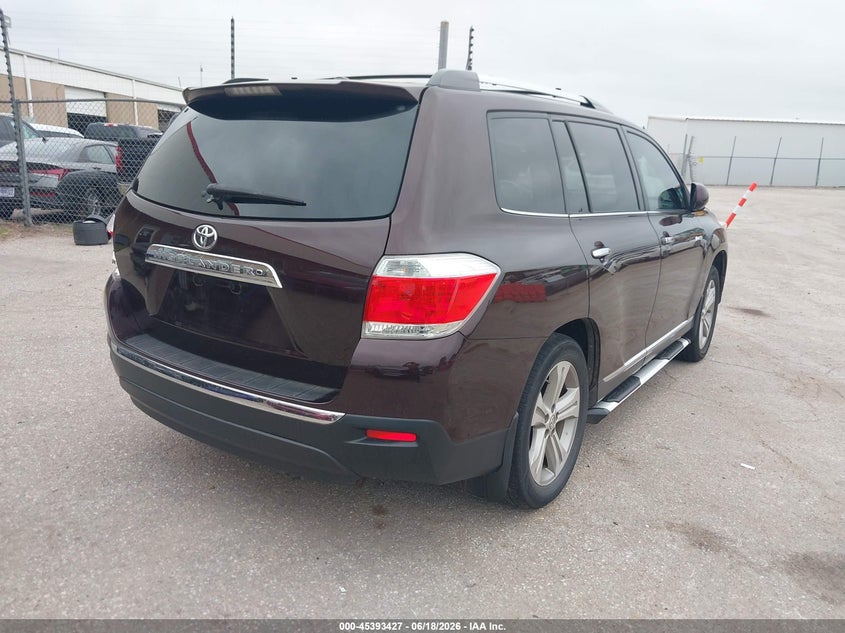 Vin: 5tdyk3eh4cs066002, lot: 45891430, toyota highlander limited v6 20124
