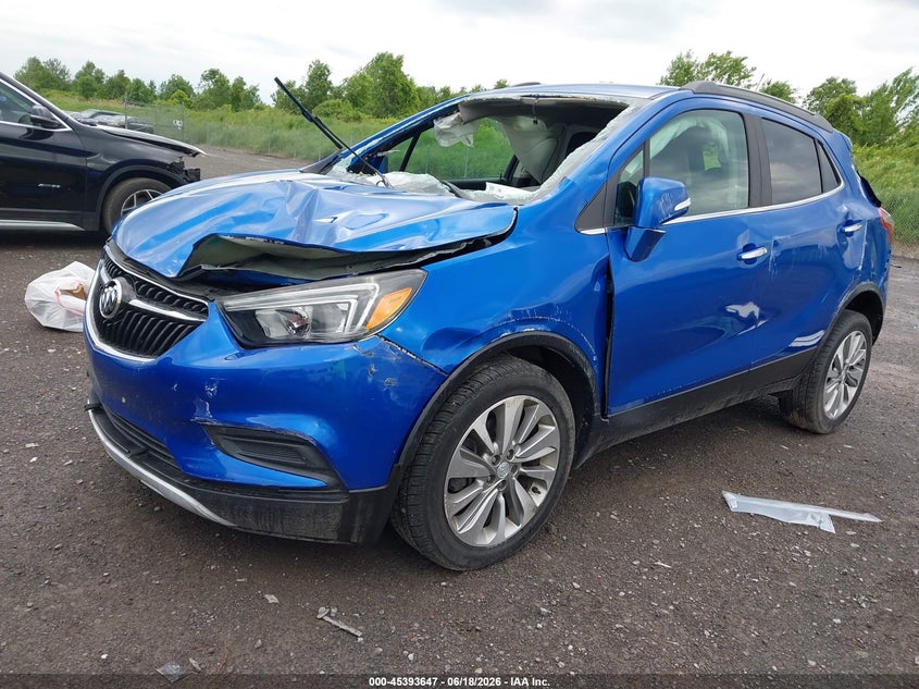 Vin: kl4cjesb6hb132289, lot: 45891650, buick encore preferred 20172
