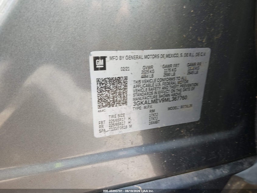 2021 GMC Terrain Fwd Sle VIN: 3GKALMEV9ML367760 Lot: 45393781