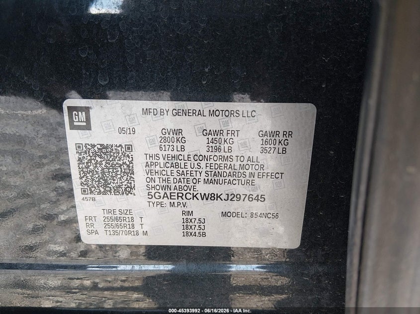 2019 BUICK ENCLAVE SPORT UTILITY VEHICLE 3.6L V-6 DI, DOHC, VVT, 310HP