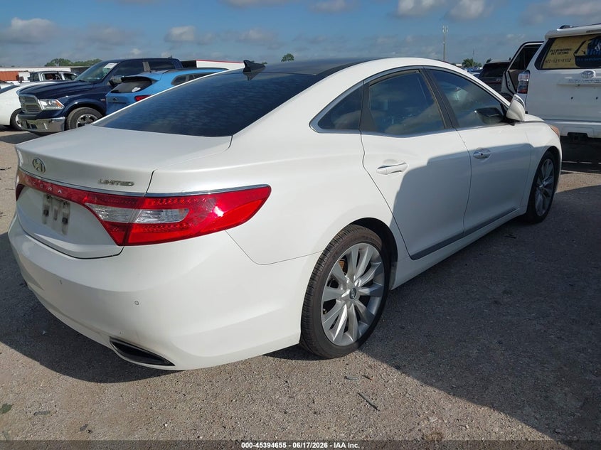 Vin: kmhfh4jg4ea388076, lot: 45892658, hyundai azera limited 20144