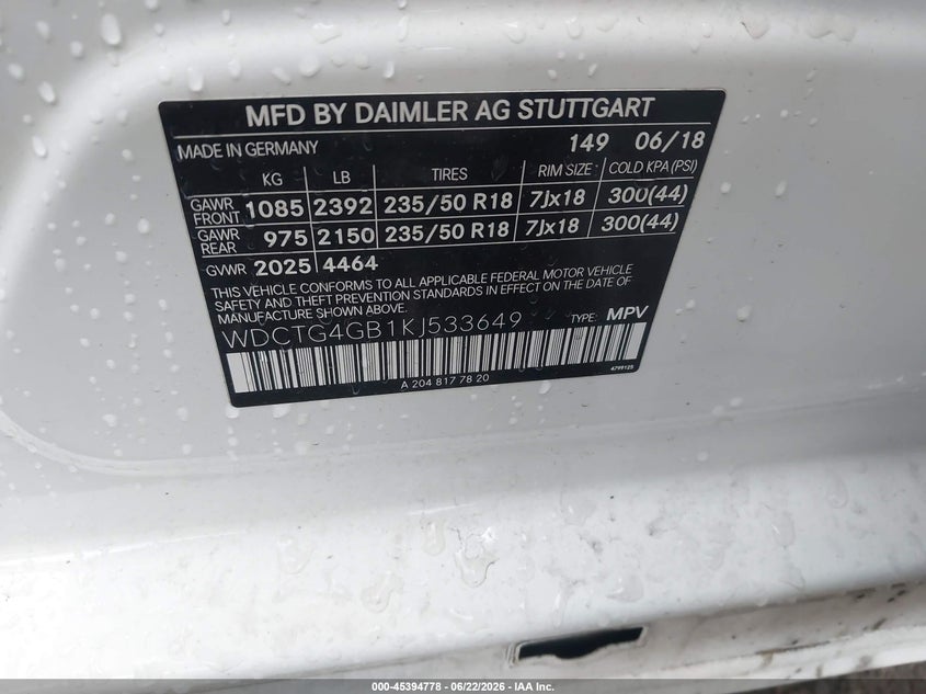 2019 MERCEDES-BENZ GLA 250 4MATIC — Photo 9