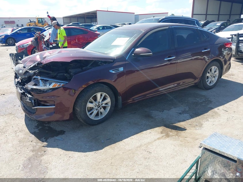 Vin: 5xxgt4l39gg105342, lot: 45893443, kia optima lx 20162