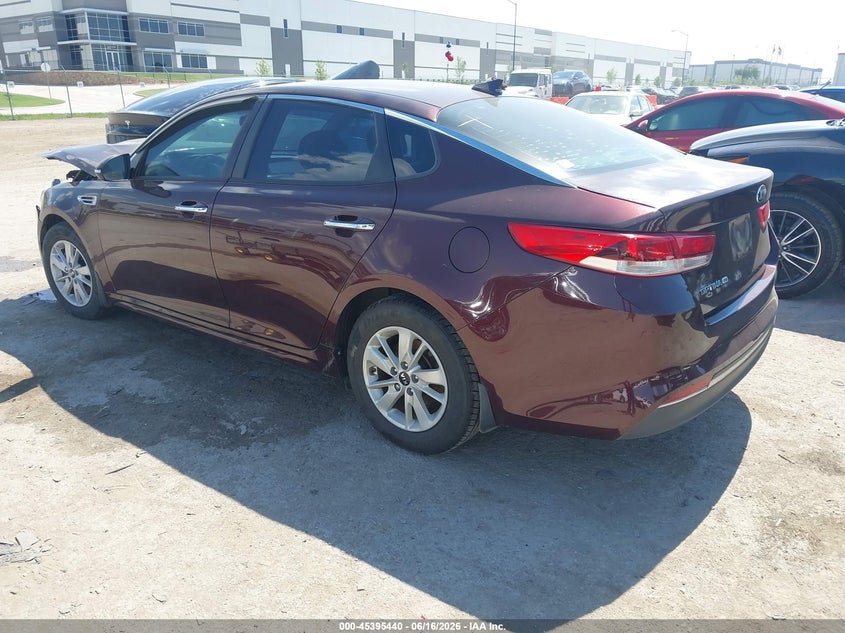 Vin: 5xxgt4l39gg105342, lot: 45893443, kia optima lx 20163