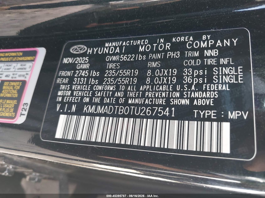 2026 Genesis Gv70 2.5T VIN: KMUMADTB0TU267541 Lot: 45395787