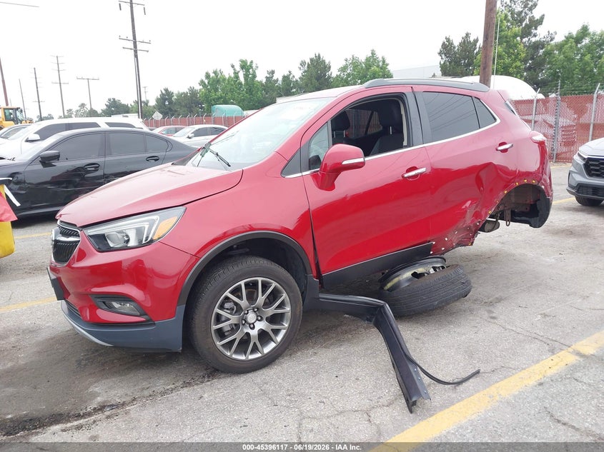 Vin: kl4cj1sm3kb729076, lot: 45894120, buick encore fwd sport touring 20192