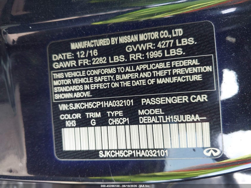 2017 Infiniti Qx30 Sport VIN: SJKCH5CP1HA032101 Lot: 45396188