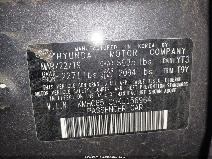 2019 HYUNDAI IONIQ HYBRID BLUE — Фото 9