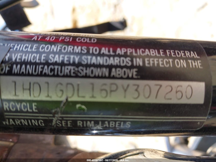 1993 Harley-Davidson Fxdl VIN: 1HD1GDL16PY307260 Lot: 45397397