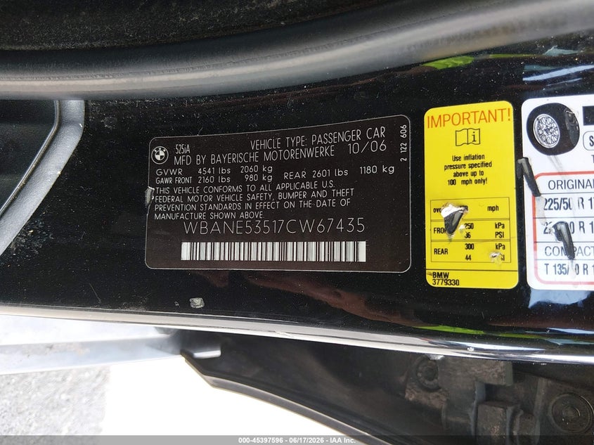 2007 BMW 525I auction photo 7