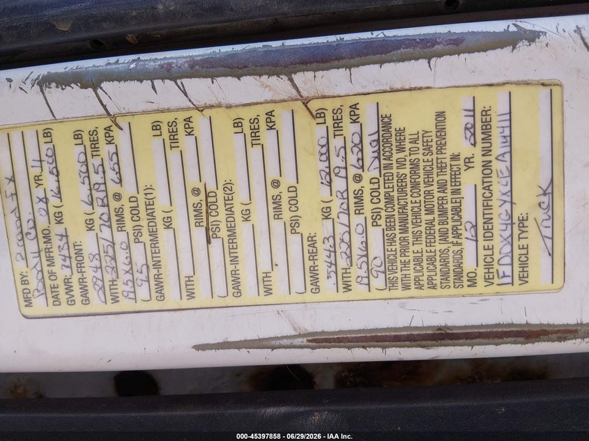 2012 Ford F-450 Chassis Xl/Xlt VIN: 1FD0X4GYXCEA14411 Lot: 45397858
