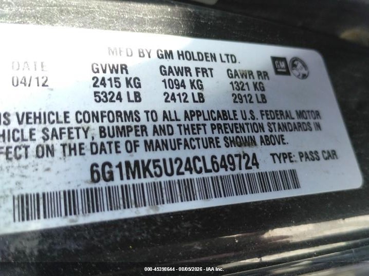2012 CHEVROLET CAPRICE auction photo 8