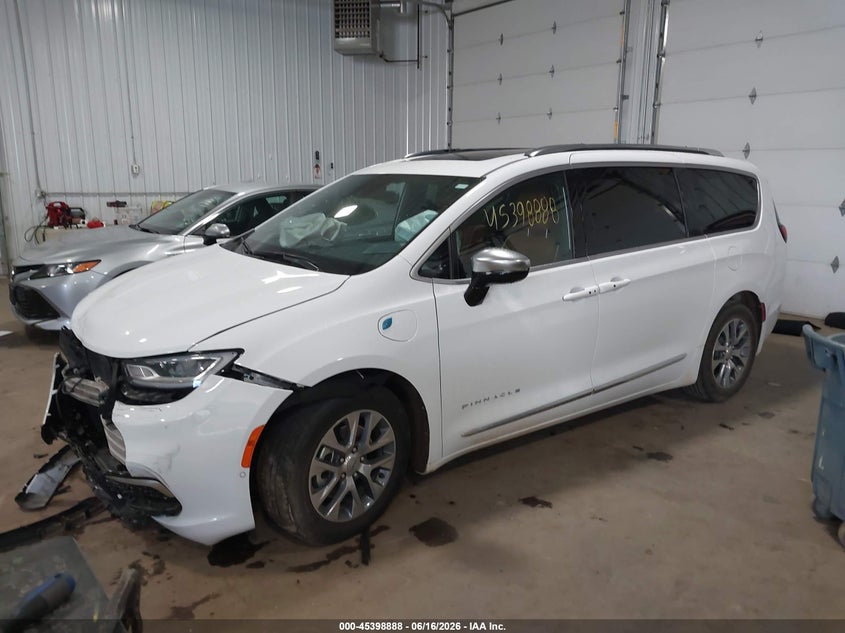Vin: 2c4rc1n77sr529285, lot: 45896891, chrysler pacifica hybrid pinnacle 20252
