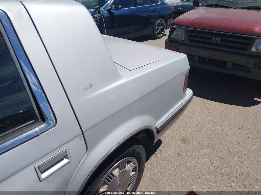 1990 DODGE DYNASTY SEDAN 3.0L V6 FI OHV F
