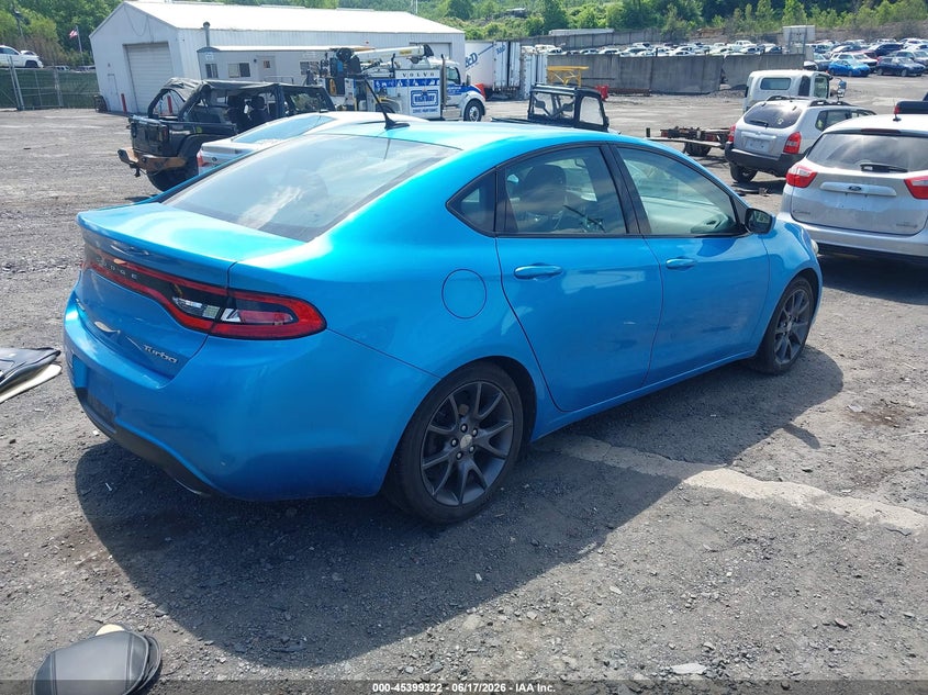 Vin: 1c3cdffh5gd818865, lot: 45897325, dodge dart turdo 20164