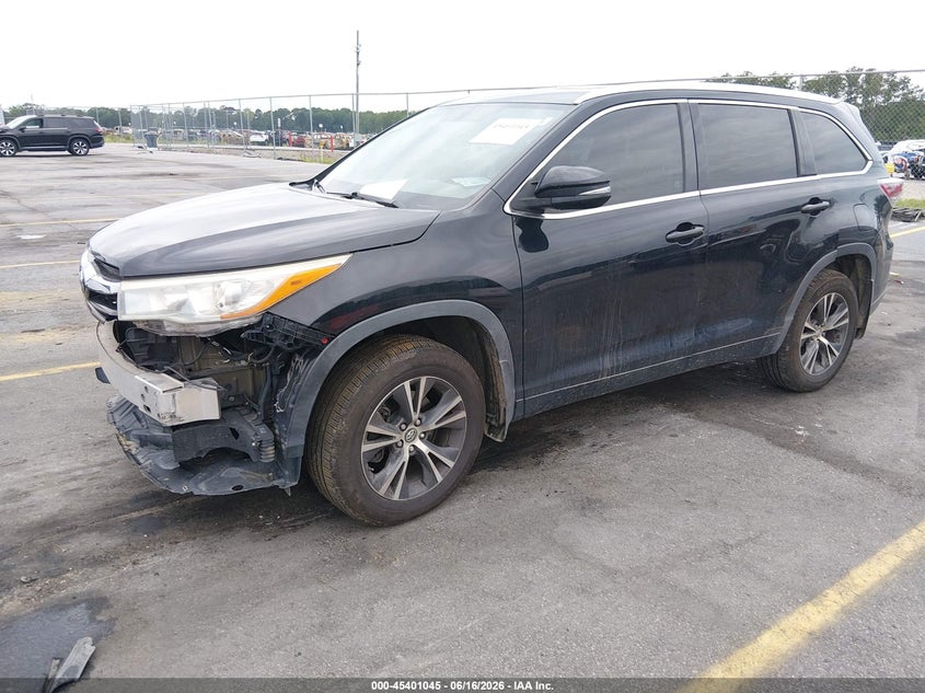 Vin: 5tdjkrfh0gs310981, lot: 45899048, toyota highlander xle v6 20162