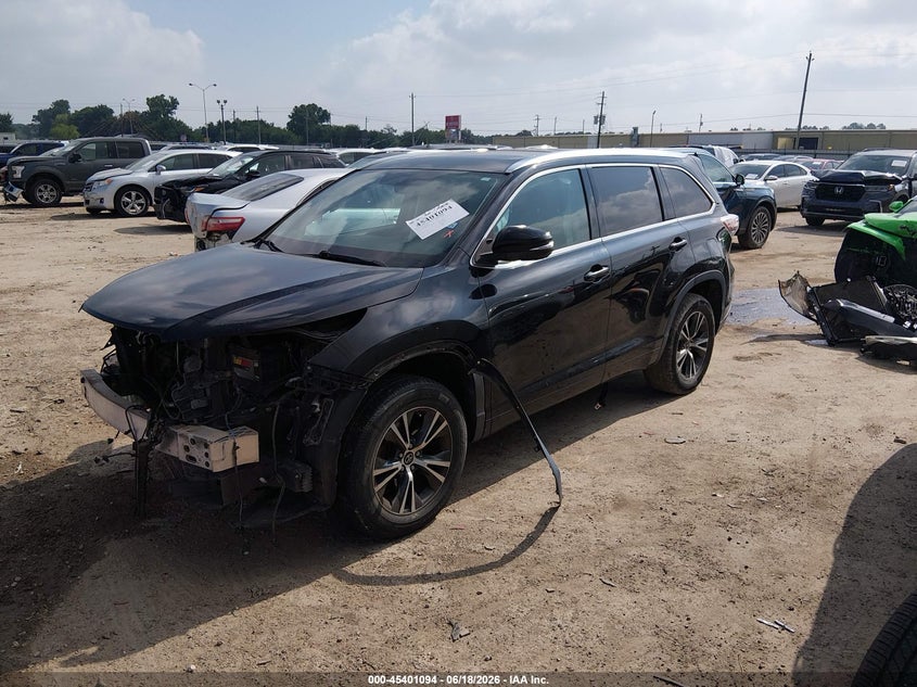 Vin: 5tdkkrfh4gs506121, lot: 45899097, toyota highlander xle v6 20162