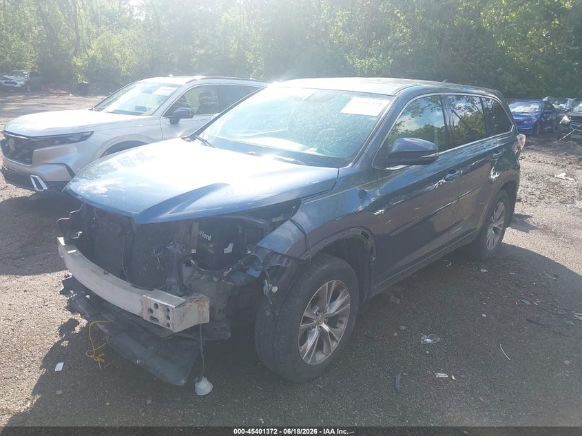 Vin: 5tdbkrfh5fs078672, lot: 45899375, toyota highlander le plus v6 20152