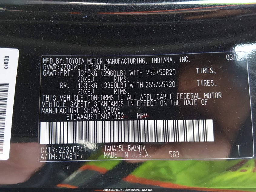 2026 Lexus Tx 350 Premium VIN: 5TDAAAB61TS071332 Lot: 45401402