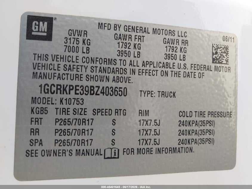 2011 CHEVROLET SILVERADO PICKUP 5.3L V-8 VVT, 315HP
