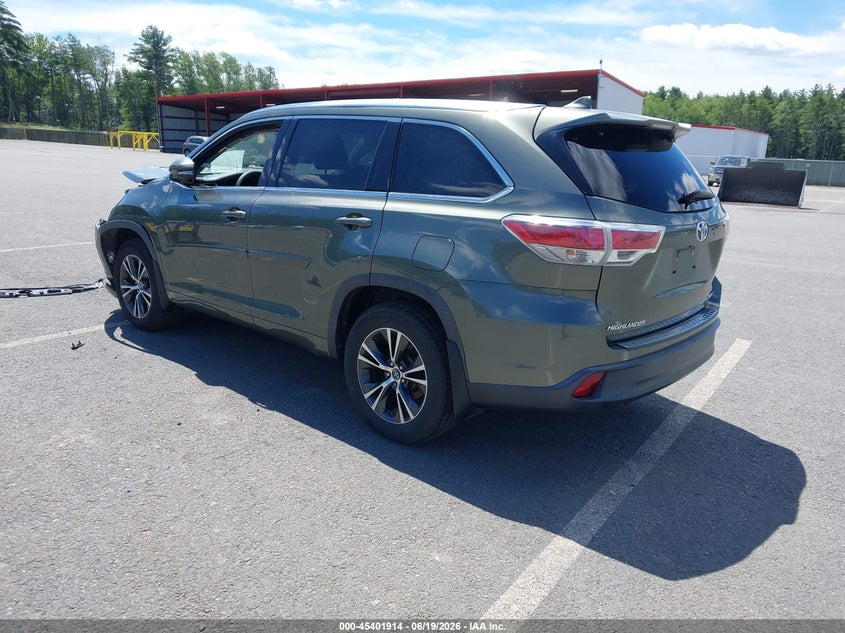 Vin: 5tdjkrfh6gs292180, lot: 45899917, toyota highlander xle v6 20163