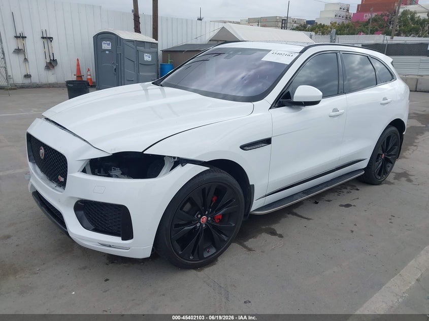 Vin: sadcm2fv5ja247286, lot: 45900106, jaguar f-pace s 20182