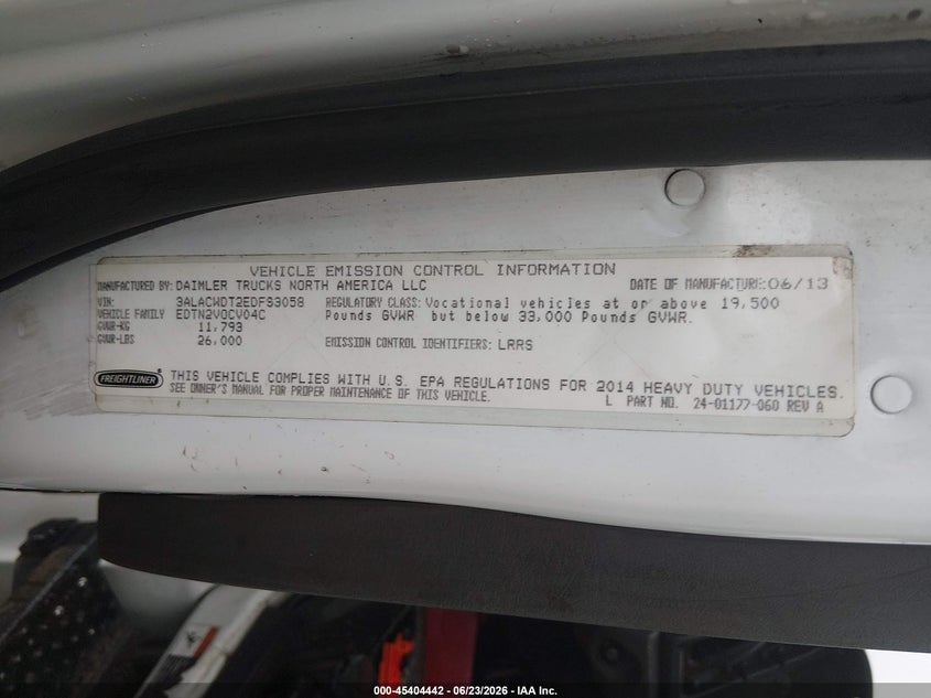 2014 FREIGHTLINER M2 auction photo 8